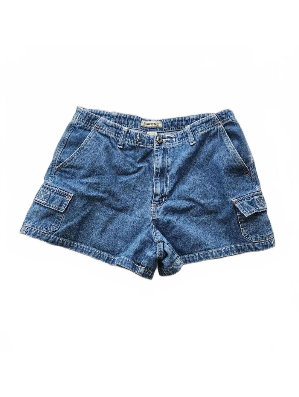 Aeropostale denim cargo mini shorts
